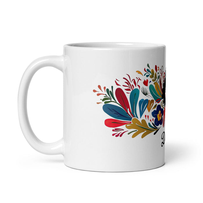 Dafne Exclusive Name Art Piece Home Office Work Coffee Mug Mexican Spanish Pride Gift Cup One-Of-A-Kind Calligraphy White Glossy Mug | D2 Mexicada