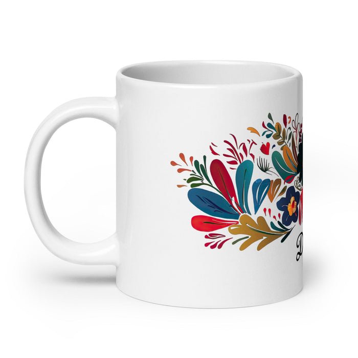 Dafne Exclusive Name Art Piece Home Office Work Coffee Mug Mexican Spanish Pride Gift Cup One-Of-A-Kind Calligraphy White Glossy Mug | D2 Mexicada