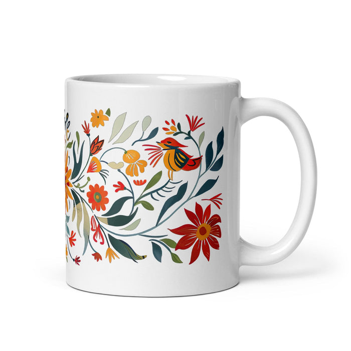 Dafne Exclusive Name Art Piece Home Office Work Coffee Mug Mexican Spanish Pride Gift Cup One-Of-A-Kind Calligraphy White Glossy Mug | D3 Mexicada 11 oz