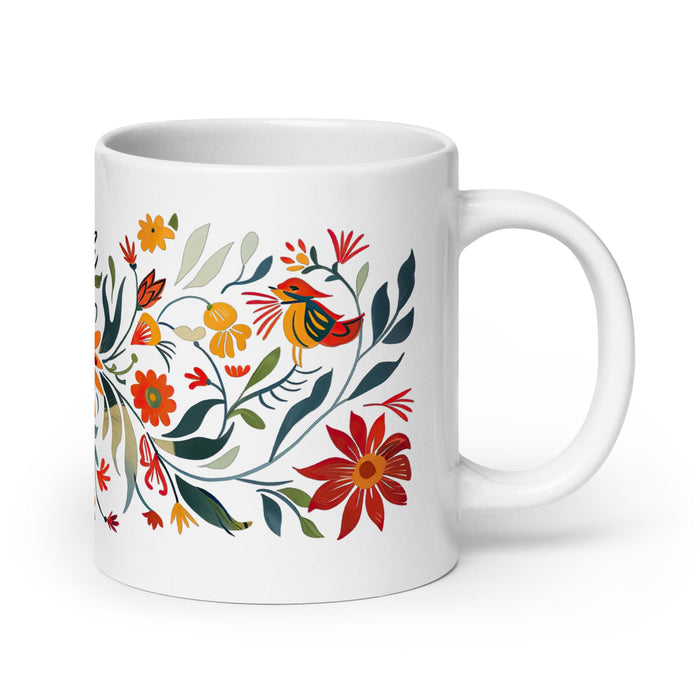 Dafne Exclusive Name Art Piece Home Office Work Coffee Mug Mexican Spanish Pride Gift Cup One-Of-A-Kind Calligraphy White Glossy Mug | D3 Mexicada 20 oz