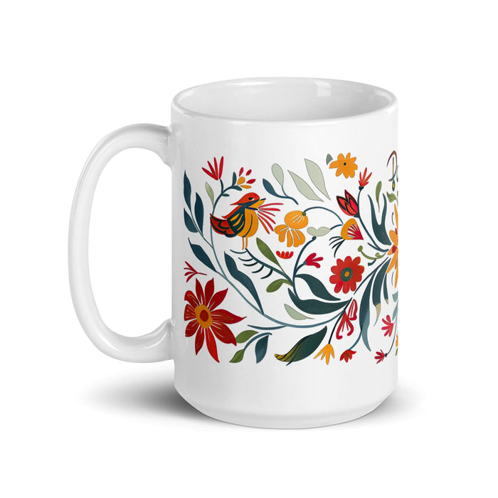 Dafne Exclusive Name Art Piece Home Office Work Coffee Mug Mexican Spanish Pride Gift Cup One-Of-A-Kind Calligraphy White Glossy Mug | D3 Mexicada