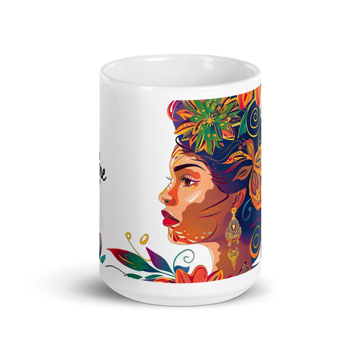 Dafne Exclusive Name Art Piece Home Office Work Coffee Mug Mexican Spanish Pride Gift Cup One-Of-A-Kind Calligraphy White Glossy Mug | D4 Mexicada