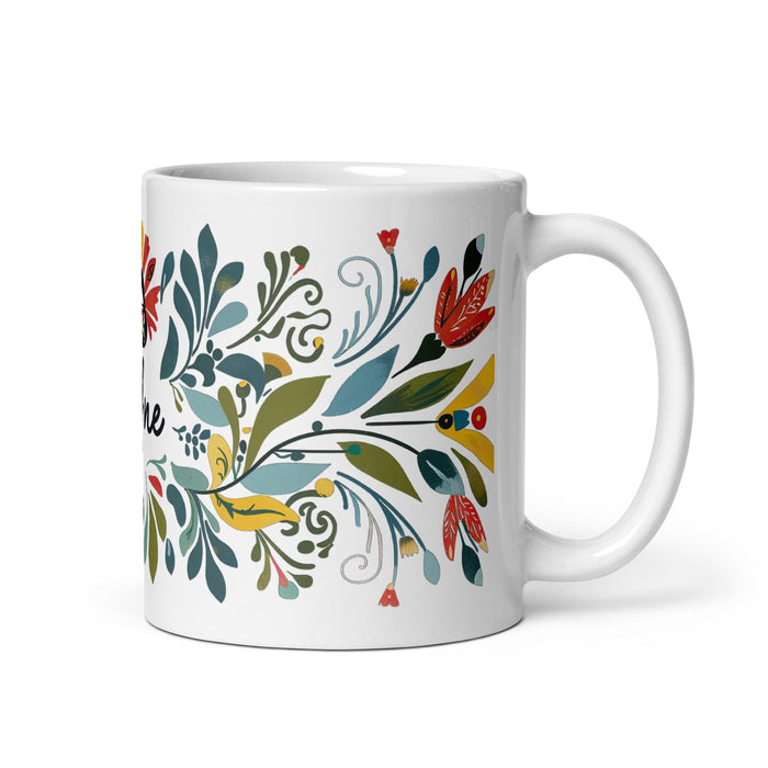 Dafne Exclusive Name Art Piece Home Office Work Coffee Mug Mexican Spanish Pride Gift Cup One-Of-A-Kind Calligraphy White Glossy Mug | D5 Mexicada 11 oz