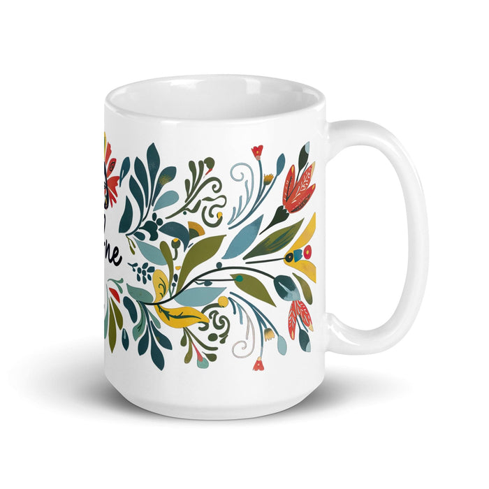 Dafne Exclusive Name Art Piece Home Office Work Coffee Mug Mexican Spanish Pride Gift Cup One-Of-A-Kind Calligraphy White Glossy Mug | D5 Mexicada 15 oz