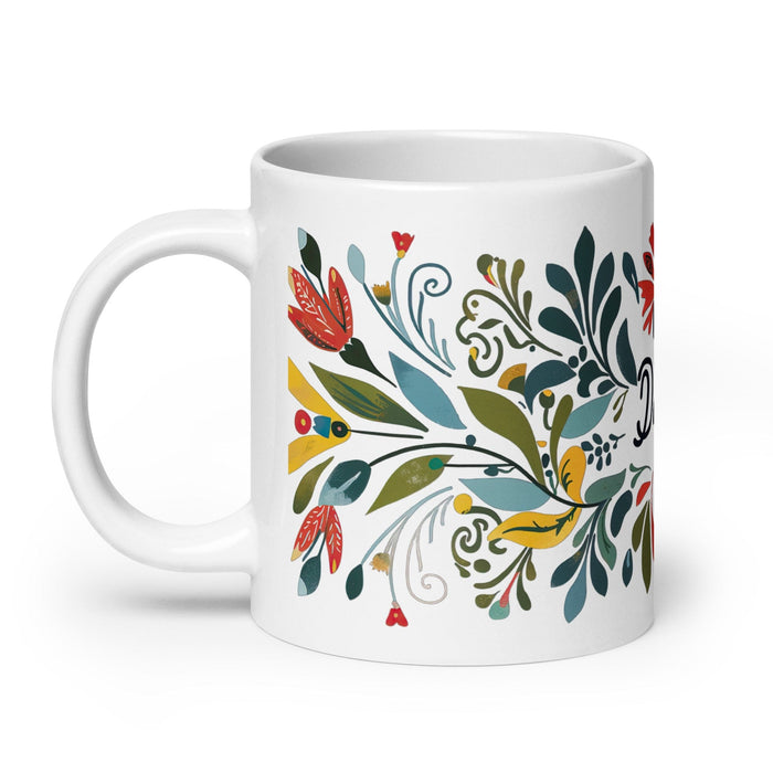 Dafne Exclusive Name Art Piece Home Office Work Coffee Mug Mexican Spanish Pride Gift Cup One-Of-A-Kind Calligraphy White Glossy Mug | D5 Mexicada