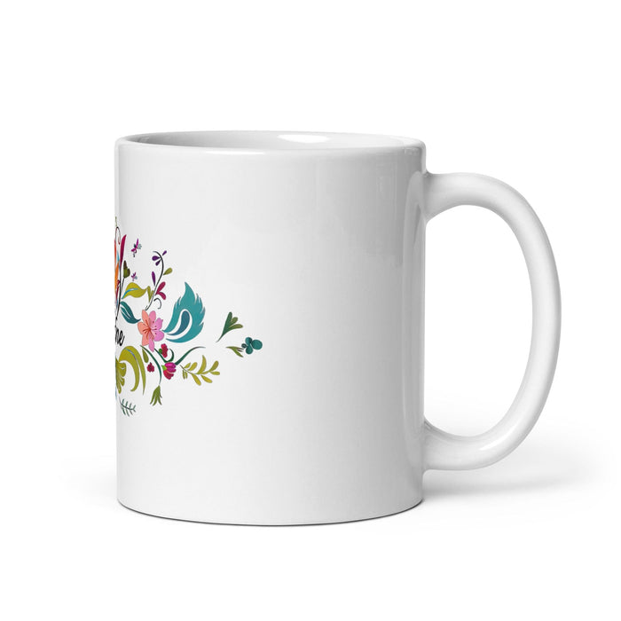 Dafne Exclusive Name Art Piece Home Office Work Coffee Mug Mexican Spanish Pride Gift Cup One-Of-A-Kind Calligraphy White Glossy Mug | D6 Mexicada 11 oz