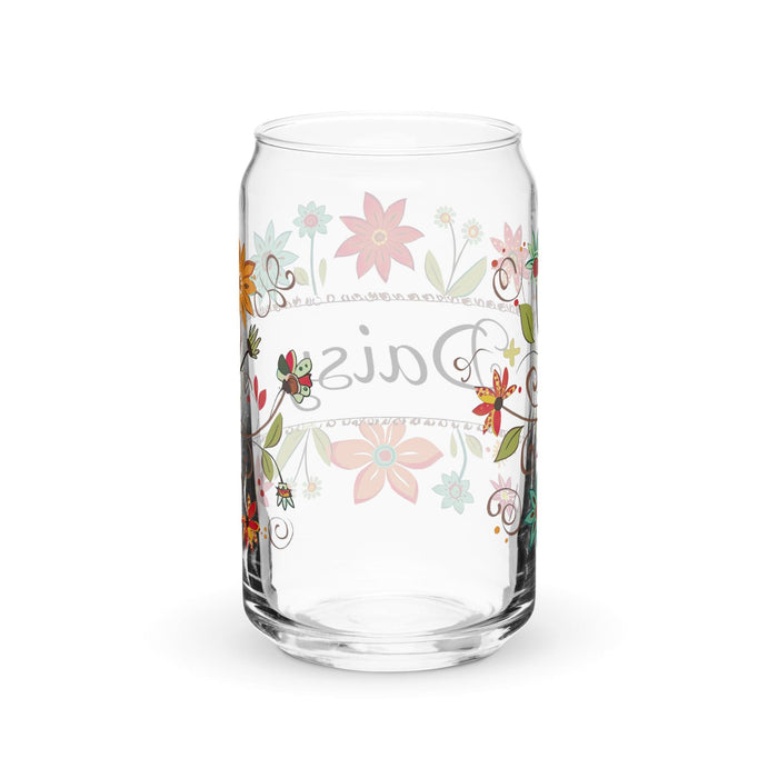 Daisy Exclusive Name Art Piece Can-Shaped Glass Home Office Work Mexican Spanish Pride Gift Cup One-Of-A-Kind Calligraphy Glass | D1 Mexicada