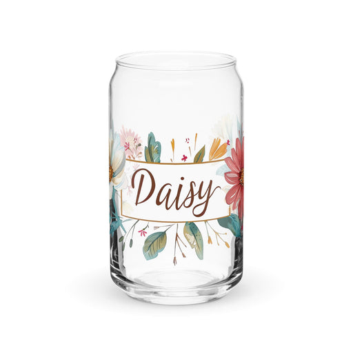 Daisy Exclusive Name Art Piece Can-Shaped Glass Home Office Work Mexican Spanish Pride Gift Cup One-Of-A-Kind Calligraphy Glass | D10 Mexicada 16 oz