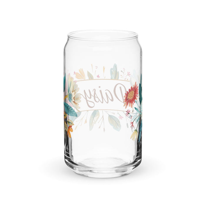 Daisy Exclusive Name Art Piece Can-Shaped Glass Home Office Work Mexican Spanish Pride Gift Cup One-Of-A-Kind Calligraphy Glass | D10 Mexicada