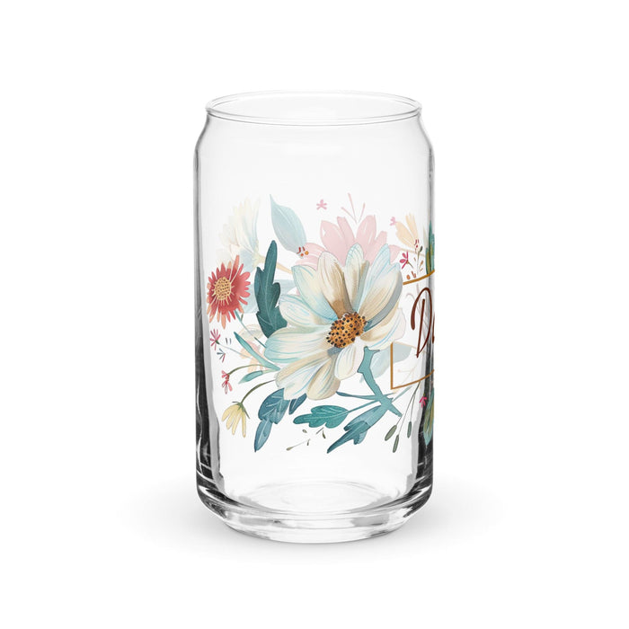 Daisy Exclusive Name Art Piece Can-Shaped Glass Home Office Work Mexican Spanish Pride Gift Cup One-Of-A-Kind Calligraphy Glass | D10 Mexicada