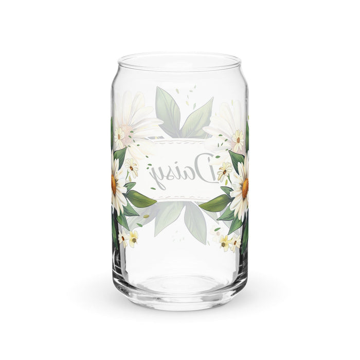 Daisy Exclusive Name Art Piece Can-Shaped Glass Home Office Work Mexican Spanish Pride Gift Cup One-Of-A-Kind Calligraphy Glass | D11 Mexicada