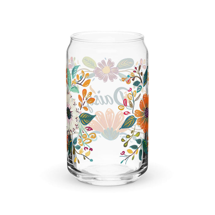 Daisy Exclusive Name Art Piece Can-Shaped Glass Home Office Work Mexican Spanish Pride Gift Cup One-Of-A-Kind Calligraphy Glass | D12 Mexicada