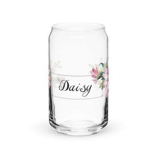 Daisy Exclusive Name Art Piece Can-Shaped Glass Home Office Work Mexican Spanish Pride Gift Cup One-Of-A-Kind Calligraphy Glass | D2 Mexicada 16 oz