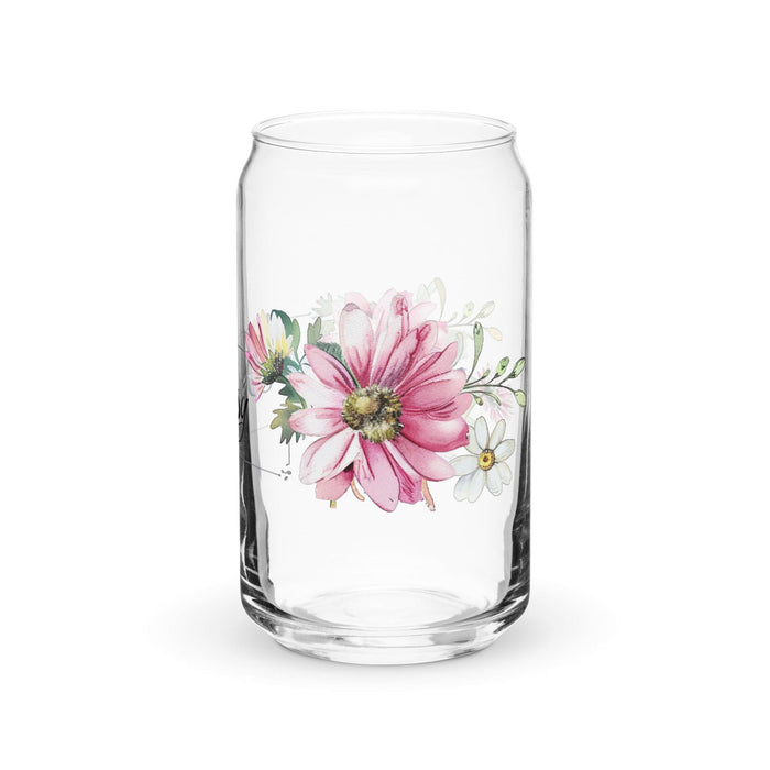 Daisy Exclusive Name Art Piece Can-Shaped Glass Home Office Work Mexican Spanish Pride Gift Cup One-Of-A-Kind Calligraphy Glass | D2 Mexicada