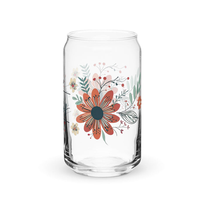 Daisy Exclusive Name Art Piece Can-Shaped Glass Home Office Work Mexican Spanish Pride Gift Cup One-Of-A-Kind Calligraphy Glass | D4 Mexicada