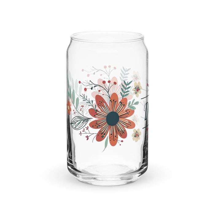 Daisy Exclusive Name Art Piece Can-Shaped Glass Home Office Work Mexican Spanish Pride Gift Cup One-Of-A-Kind Calligraphy Glass | D4 Mexicada