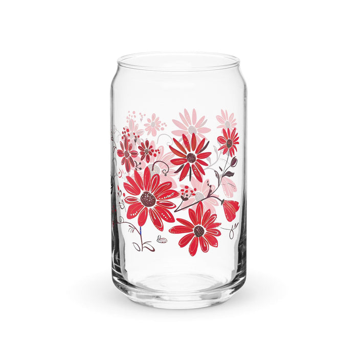 Daisy Exclusive Name Art Piece Can-Shaped Glass Home Office Work Mexican Spanish Pride Gift Cup One-Of-A-Kind Calligraphy Glass | D6 Mexicada