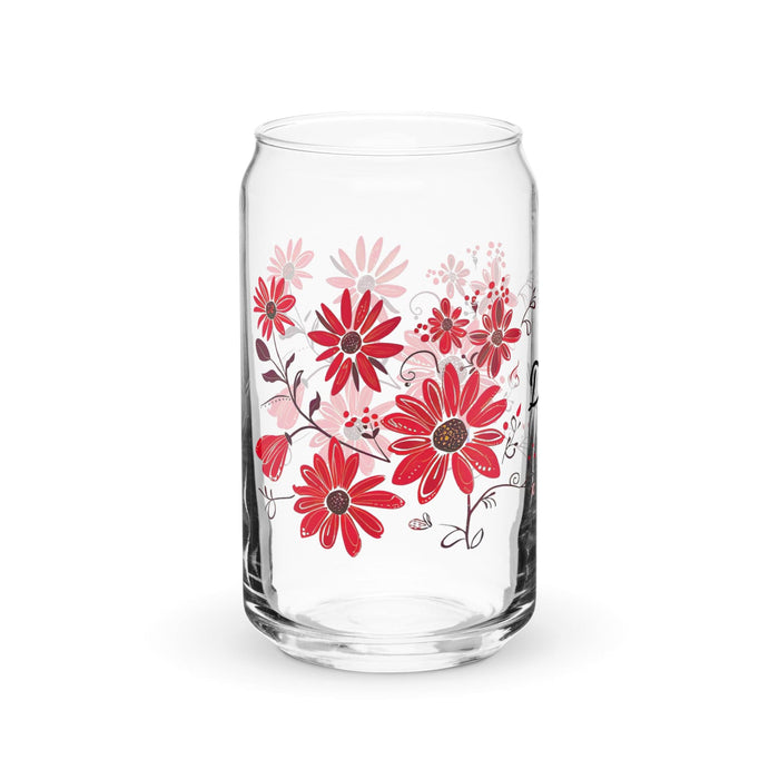 Daisy Exclusive Name Art Piece Can-Shaped Glass Home Office Work Mexican Spanish Pride Gift Cup One-Of-A-Kind Calligraphy Glass | D6 Mexicada