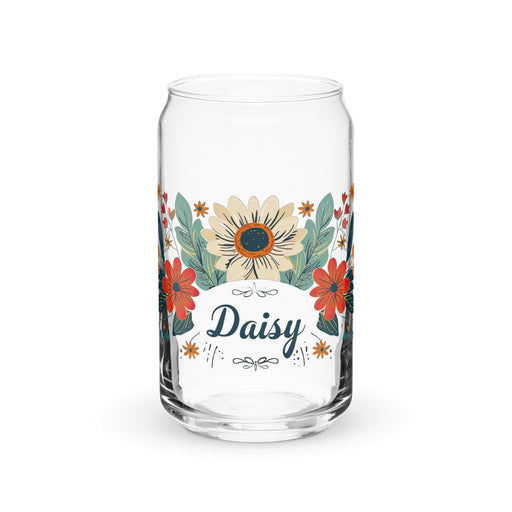 Daisy Exclusive Name Art Piece Can-Shaped Glass Home Office Work Mexican Spanish Pride Gift Cup One-Of-A-Kind Calligraphy Glass | D7 Mexicada 16 oz