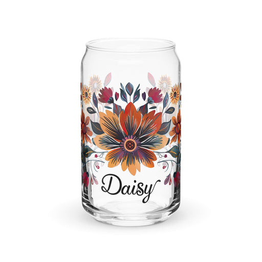 Daisy Exclusive Name Art Piece Can-Shaped Glass Home Office Work Mexican Spanish Pride Gift Cup One-Of-A-Kind Calligraphy Glass | D9 Mexicada 16 oz