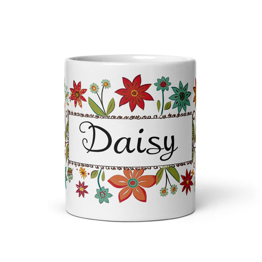 Daisy Exclusive Name Art Piece Home Office Work Coffee Mug Mexican Spanish Pride Gift Cup One-Of-A-Kind Calligraphy White Glossy Mug | D1 Mexicada