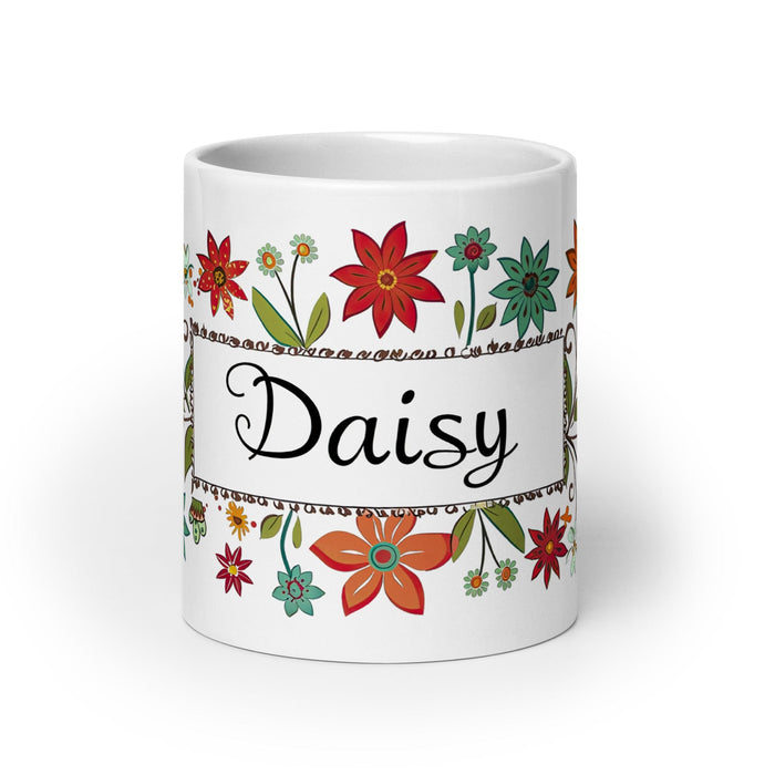 Daisy Exclusive Name Art Piece Home Office Work Coffee Mug Mexican Spanish Pride Gift Cup One-Of-A-Kind Calligraphy White Glossy Mug | D1 Mexicada