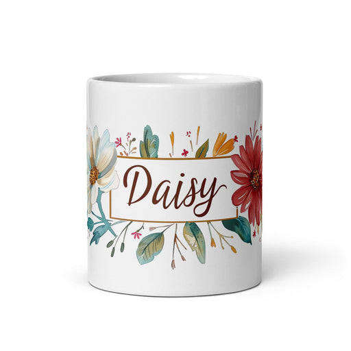 Daisy Exclusive Name Art Piece Home Office Work Coffee Mug Mexican Spanish Pride Gift Cup One-Of-A-Kind Calligraphy White Glossy Mug | D10 Mexicada