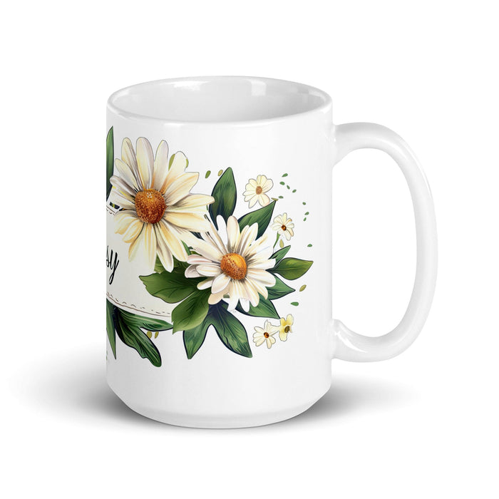 Daisy Exclusive Name Art Piece Home Office Work Coffee Mug Mexican Spanish Pride Gift Cup One-Of-A-Kind Calligraphy White Glossy Mug | D11 Mexicada 15 oz