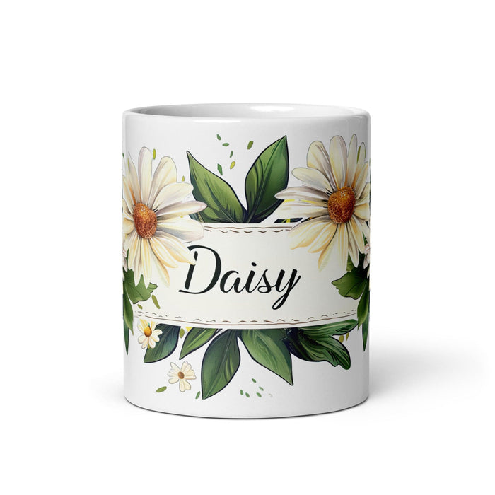 Daisy Exclusive Name Art Piece Home Office Work Coffee Mug Mexican Spanish Pride Gift Cup One-Of-A-Kind Calligraphy White Glossy Mug | D11 Mexicada