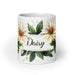 Daisy Exclusive Name Art Piece Home Office Work Coffee Mug Mexican Spanish Pride Gift Cup One-Of-A-Kind Calligraphy White Glossy Mug | D11 Mexicada