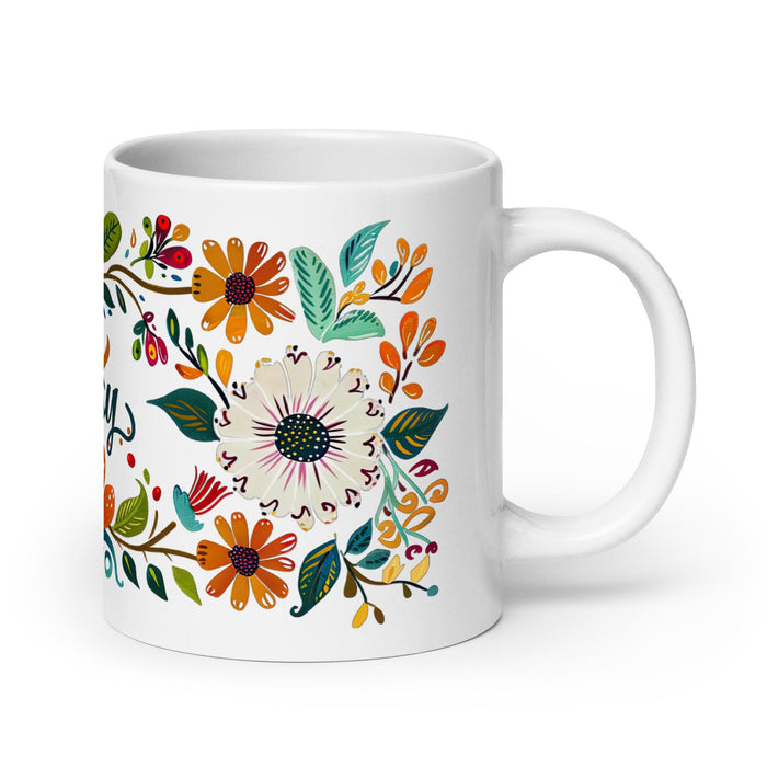 Daisy Exclusive Name Art Piece Home Office Work Coffee Mug Mexican Spanish Pride Gift Cup One-Of-A-Kind Calligraphy White Glossy Mug | D12 Mexicada 20 oz