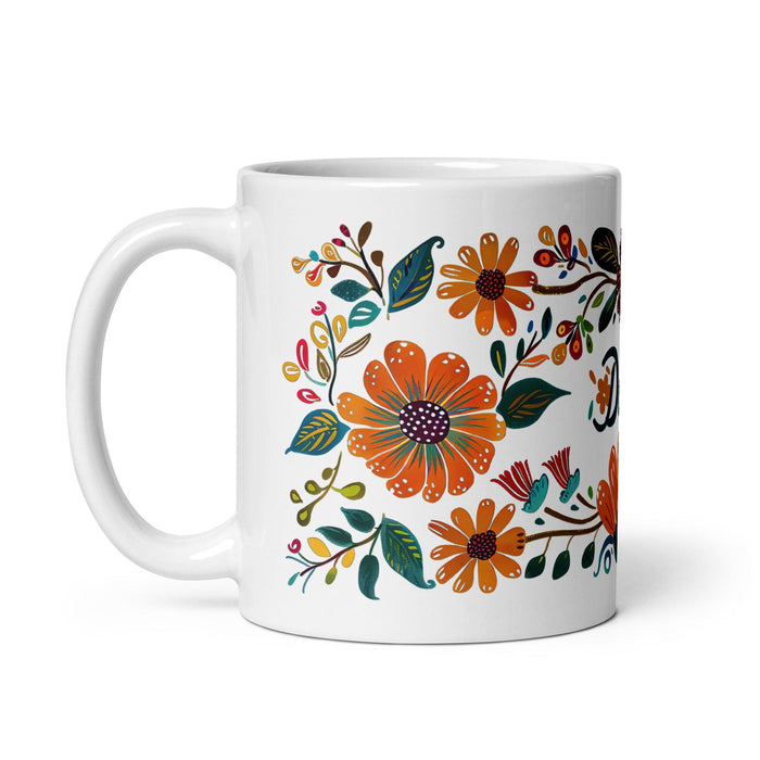 Daisy Exclusive Name Art Piece Home Office Work Coffee Mug Mexican Spanish Pride Gift Cup One-Of-A-Kind Calligraphy White Glossy Mug | D12 Mexicada