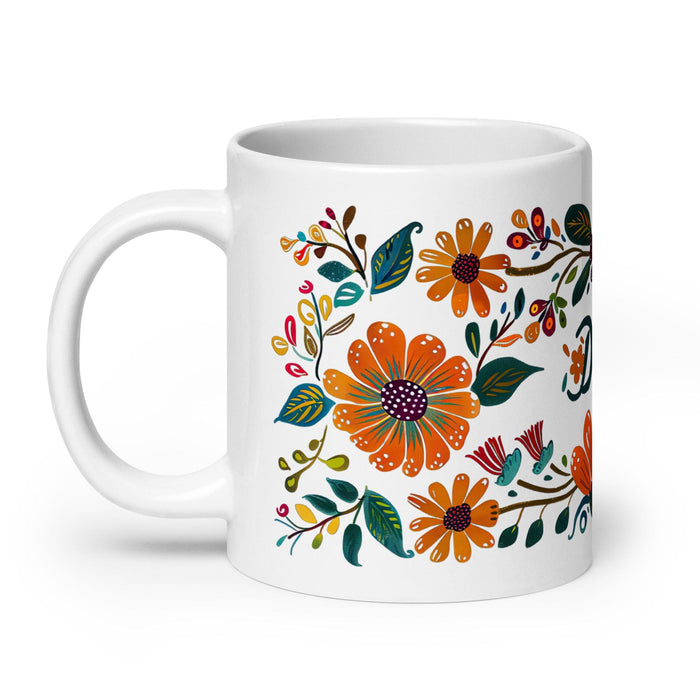 Daisy Exclusive Name Art Piece Home Office Work Coffee Mug Mexican Spanish Pride Gift Cup One-Of-A-Kind Calligraphy White Glossy Mug | D12 Mexicada