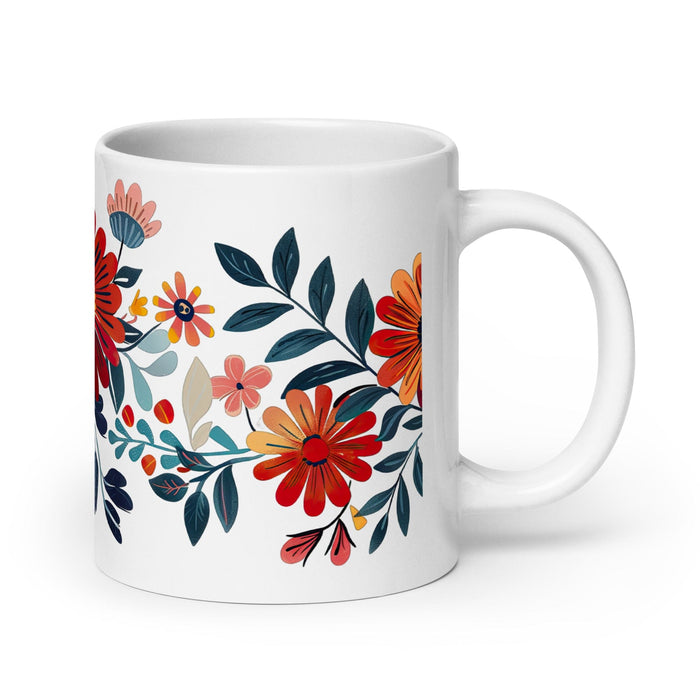 Daisy Exclusive Name Art Piece Home Office Work Coffee Mug Mexican Spanish Pride Gift Cup One-Of-A-Kind Calligraphy White Glossy Mug | D3 Mexicada 20 oz