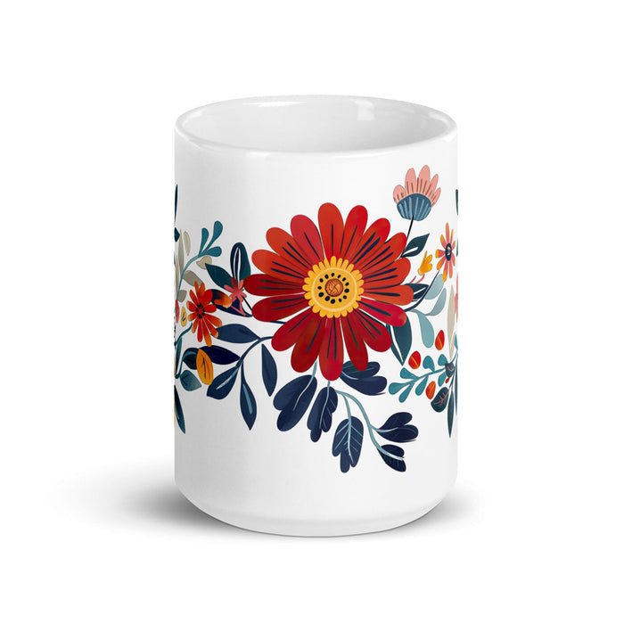 Daisy Exclusive Name Art Piece Home Office Work Coffee Mug Mexican Spanish Pride Gift Cup One-Of-A-Kind Calligraphy White Glossy Mug | D3 Mexicada