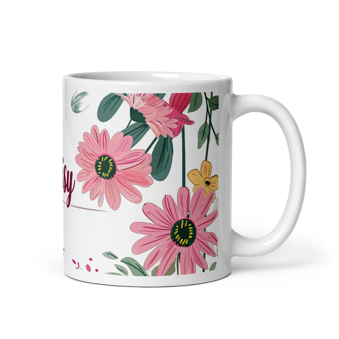 Daisy Exclusive Name Art Piece Home Office Work Coffee Mug Mexican Spanish Pride Gift Cup One-Of-A-Kind Calligraphy White Glossy Mug | D5 Mexicada 11 oz