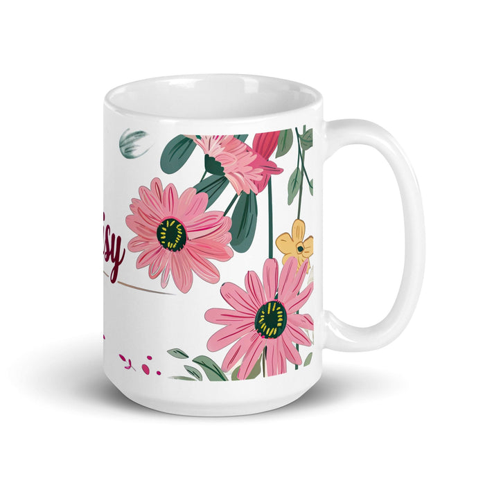 Daisy Exclusive Name Art Piece Home Office Work Coffee Mug Mexican Spanish Pride Gift Cup One-Of-A-Kind Calligraphy White Glossy Mug | D5 Mexicada 15 oz