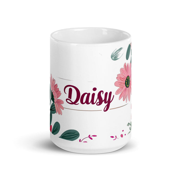 Daisy Exclusive Name Art Piece Home Office Work Coffee Mug Mexican Spanish Pride Gift Cup One-Of-A-Kind Calligraphy White Glossy Mug | D5 Mexicada