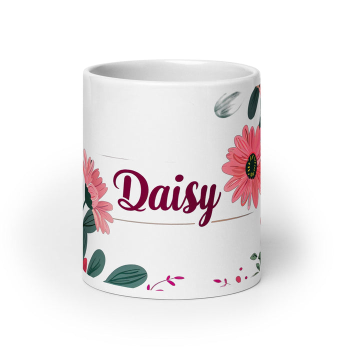 Daisy Exclusive Name Art Piece Home Office Work Coffee Mug Mexican Spanish Pride Gift Cup One-Of-A-Kind Calligraphy White Glossy Mug | D5 Mexicada