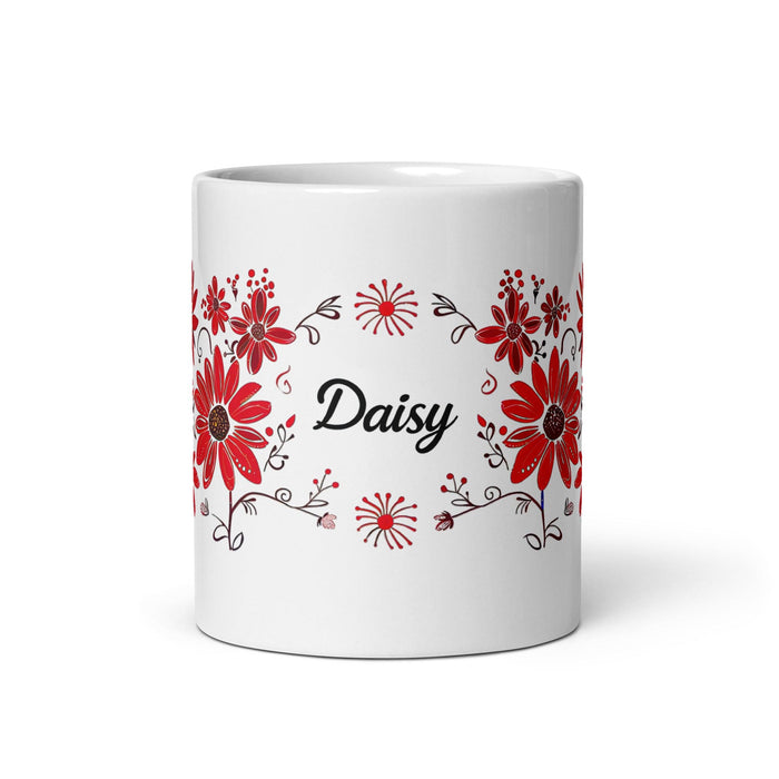 Daisy Exclusive Name Art Piece Home Office Work Coffee Mug Mexican Spanish Pride Gift Cup One-Of-A-Kind Calligraphy White Glossy Mug | D6 Mexicada