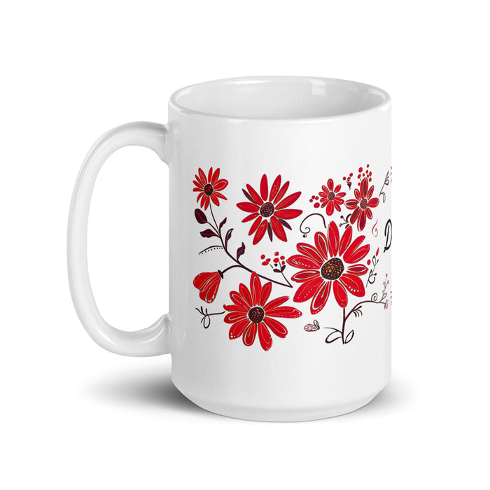 Daisy Exclusive Name Art Piece Home Office Work Coffee Mug Mexican Spanish Pride Gift Cup One-Of-A-Kind Calligraphy White Glossy Mug | D6 Mexicada