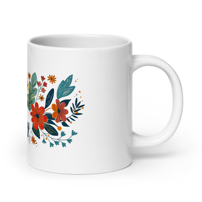 Daisy Exclusive Name Art Piece Home Office Work Coffee Mug Mexican Spanish Pride Gift Cup One-Of-A-Kind Calligraphy White Glossy Mug | D7 Mexicada 20 oz