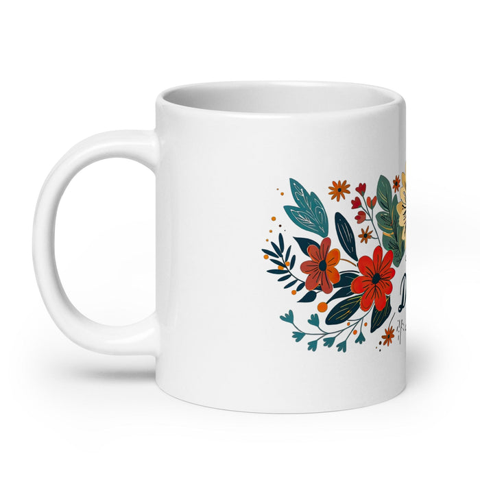 Daisy Exclusive Name Art Piece Home Office Work Coffee Mug Mexican Spanish Pride Gift Cup One-Of-A-Kind Calligraphy White Glossy Mug | D7 Mexicada