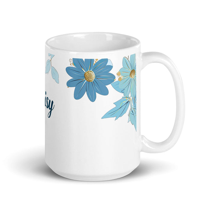 Daisy Exclusive Name Art Piece Home Office Work Coffee Mug Mexican Spanish Pride Gift Cup One-Of-A-Kind Calligraphy White Glossy Mug | D8 Mexicada 15 oz