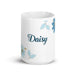 Daisy Exclusive Name Art Piece Home Office Work Coffee Mug Mexican Spanish Pride Gift Cup One-Of-A-Kind Calligraphy White Glossy Mug | D8 Mexicada