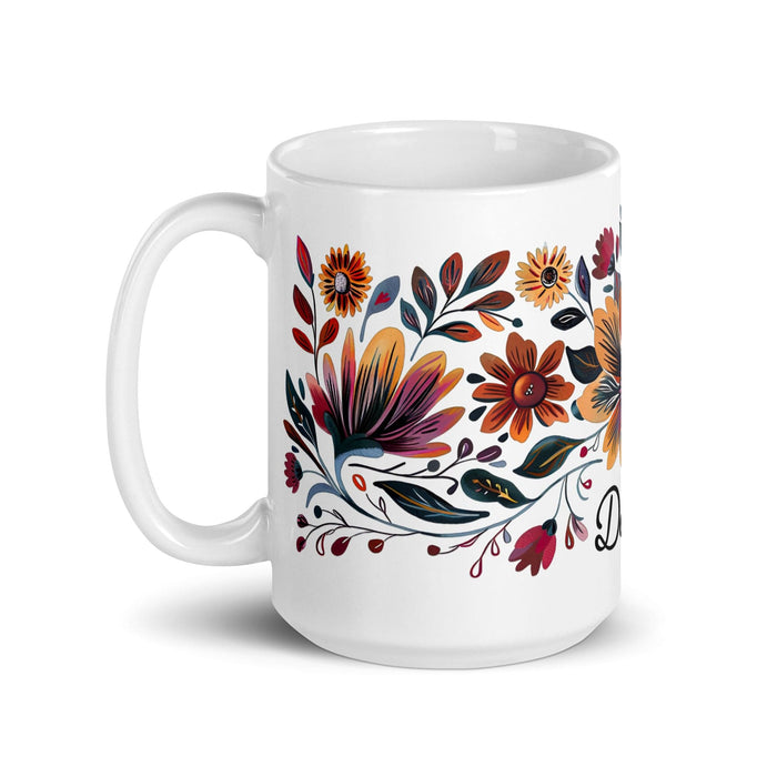 Daisy Exclusive Name Art Piece Home Office Work Coffee Mug Mexican Spanish Pride Gift Cup One-Of-A-Kind Calligraphy White Glossy Mug | D9 Mexicada