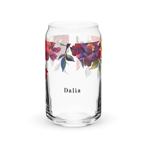 Dalia Exclusive Name Art Piece Can-Shaped Glass Home Office Work Mexican Spanish Pride Gift Cup One-Of-A-Kind Calligraphy Glass | D14 Mexicada 16 oz