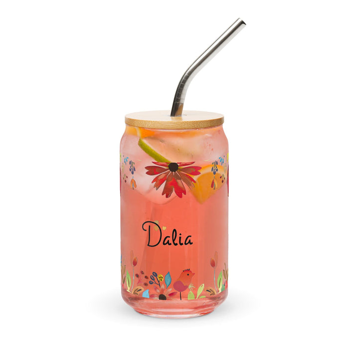 Dalia Exclusive Name Art Piece Can-Shaped Glass Home Office Work Mexican Spanish Pride Gift Cup One-Of-A-Kind Calligraphy Glass | D15 Mexicada