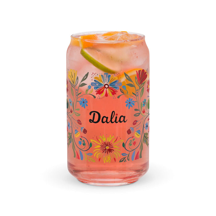 Dalia Exclusive Name Art Piece Can-Shaped Glass Home Office Work Mexican Spanish Pride Gift Cup One-Of-A-Kind Calligraphy Glass | D18 Mexicada