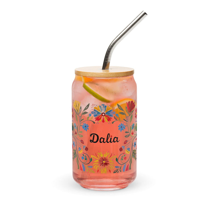 Dalia Exclusive Name Art Piece Can-Shaped Glass Home Office Work Mexican Spanish Pride Gift Cup One-Of-A-Kind Calligraphy Glass | D18 Mexicada